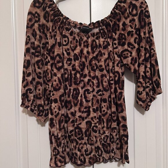 INC International Concepts Tops - Women's Animal Print Blouse in Size Small by International Concepts